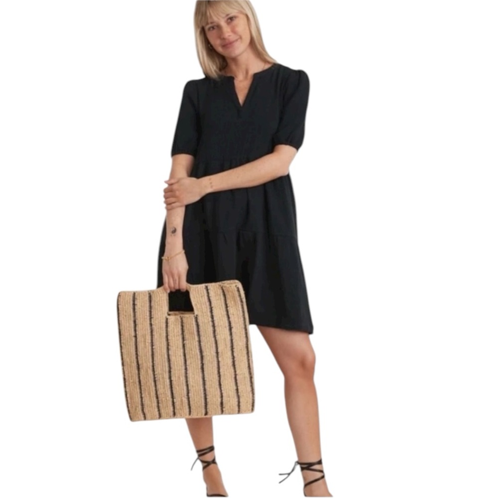 Women’s Marine Layer Black Gauze Tiered Summer Short Sleeve Dress Size Small